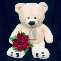Urs cu 15 Trandafiri alt vedere product 3