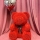 Red Flower Bear 70 cm and Happy Birthday Heart Balloon